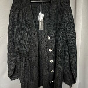Fashion Nova Black Knit Cardigan